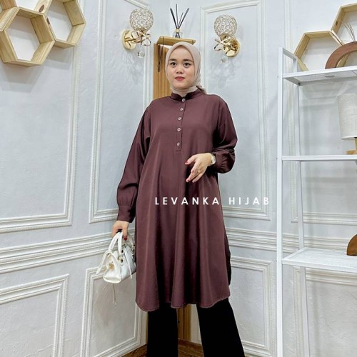 Tania-005 Tania Tunik Kancing Bahan Shakila
